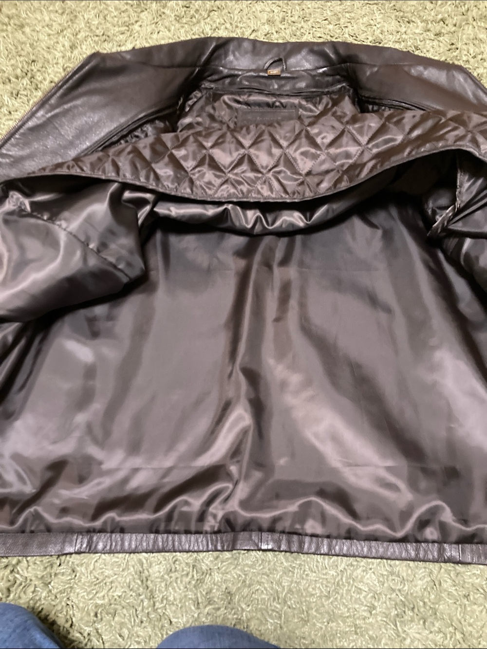 St. John's Bay Men's Dark Brown Lined Leather Jacket - Picture 7 of 10